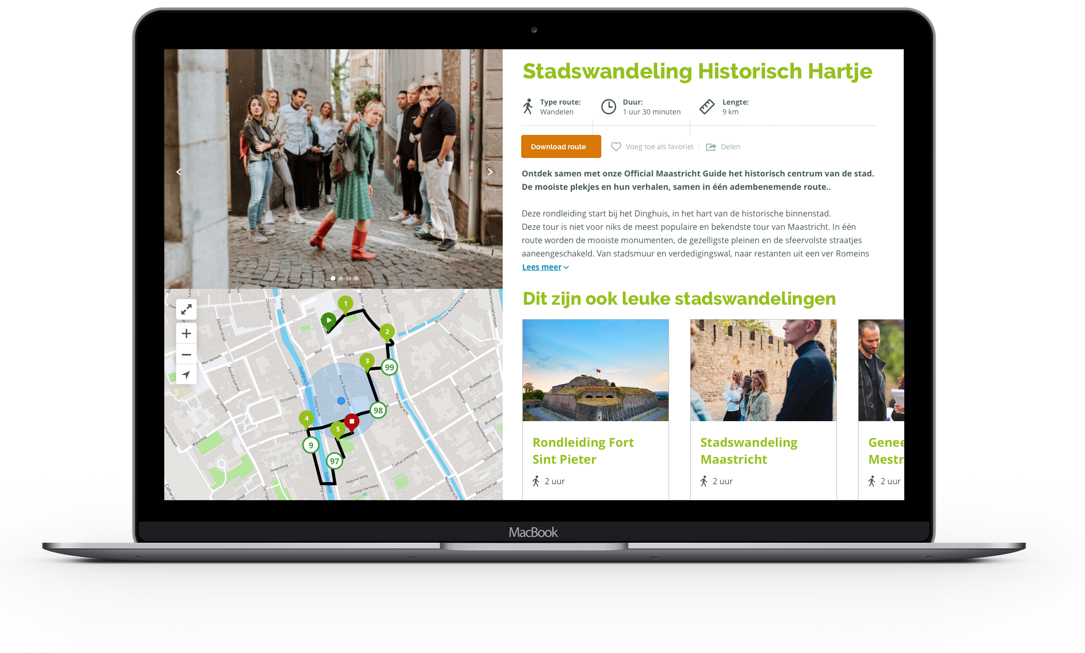 Voorbeeld van gerelateerde wandelroutes