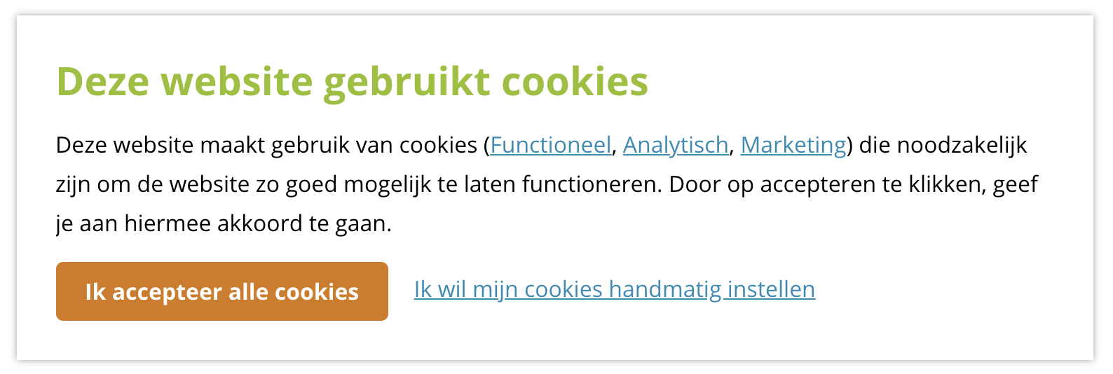 Voorbeeld AVG-proof Cookiemelding